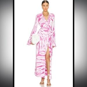 NWT SER.O.YA Gloria Cardigan Dress in White Pink Swirl Tie dye